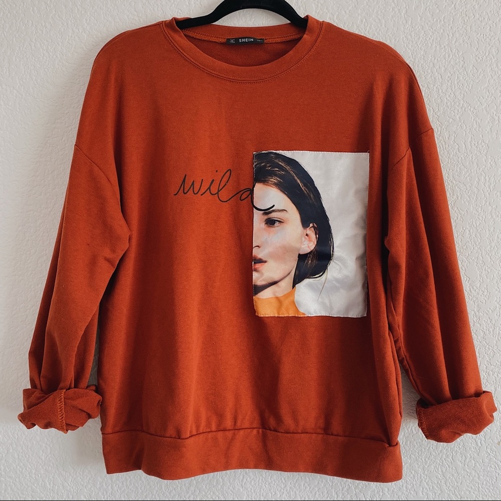 Orange Graphic Sweater